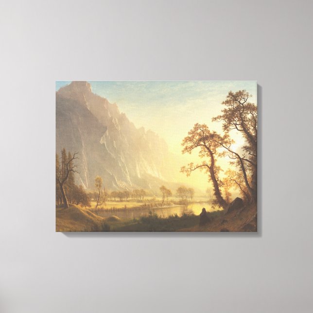Lienzo pintura de Albert Bierstadt Sunrise Yosemite Valle (Anverso)