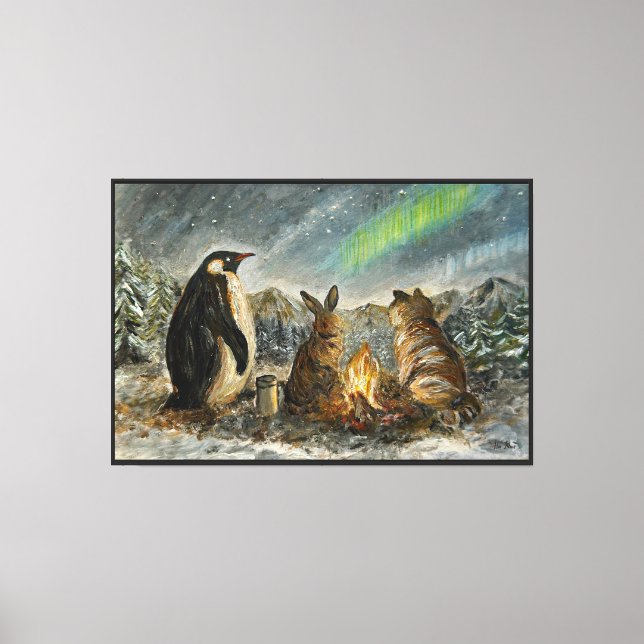 Lienzo Pintura de animales Aurora caprichosa persistente (Anverso)