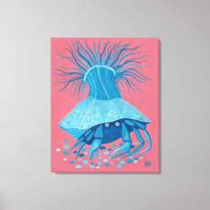 Lienzo Pintura de animales submarinos del océano cangrejo