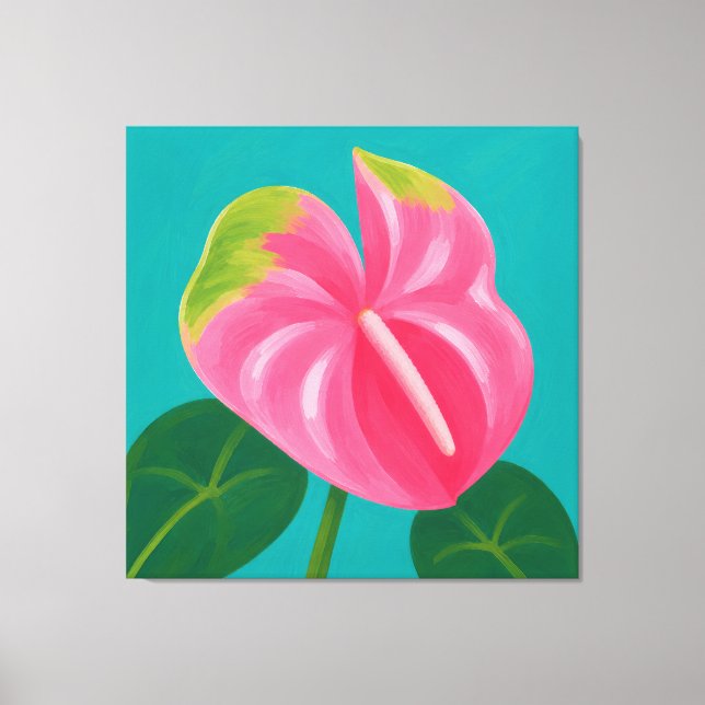 Lienzo pintura de anthurium (Anverso)