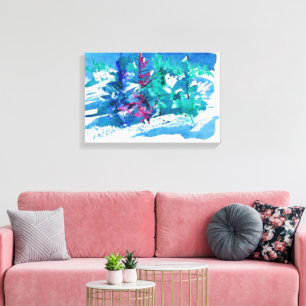 Lienzo Pintura de árboles frescos de invierno / Artista L