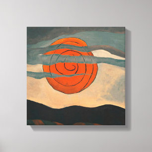 Lienzo Pintura de Arthur Dove, Sol Rojo,