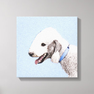 Lienzo Pintura de Bedlington Terrier - Original Perro Art