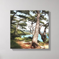 Pintura de bosque de pino de Pinus pinea