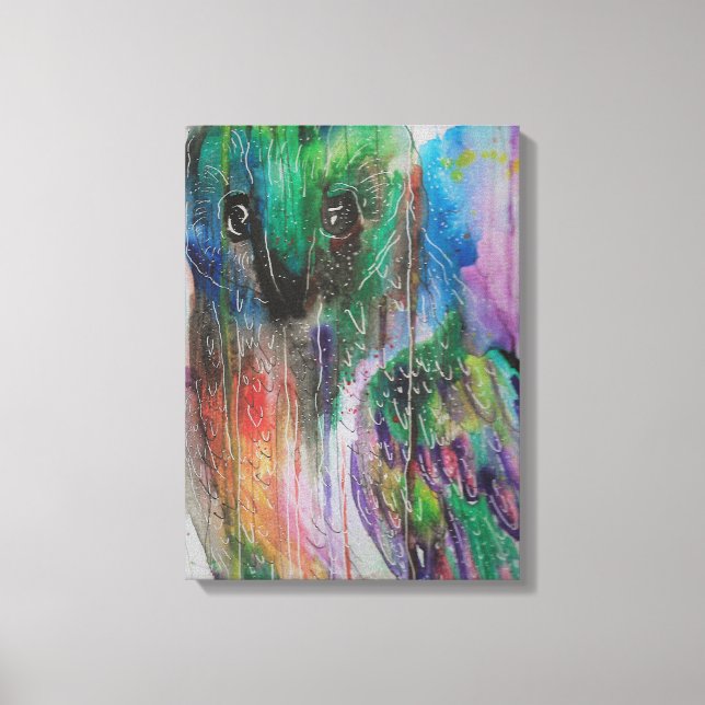 Lienzo Pintura de búho abstracta (Anverso)