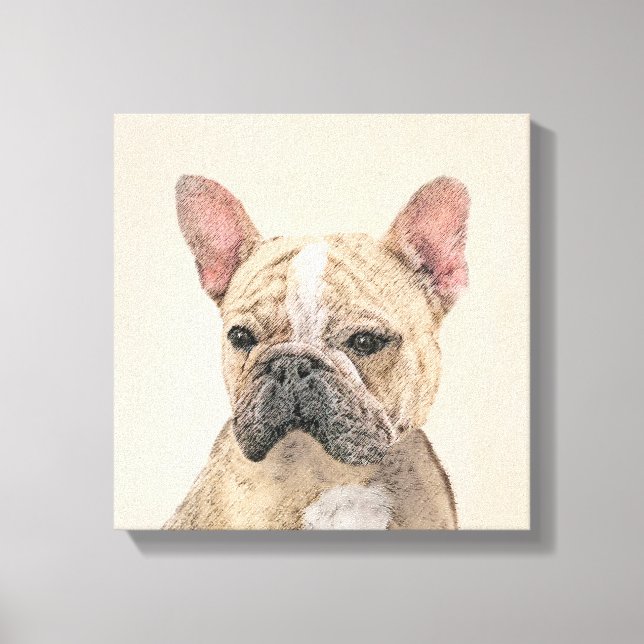 Lienzo Pintura de Bulldog francés (Sable) - Cuto original (Anverso)