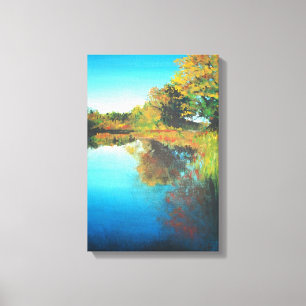 Lienzo Pintura de caída del río Michigan