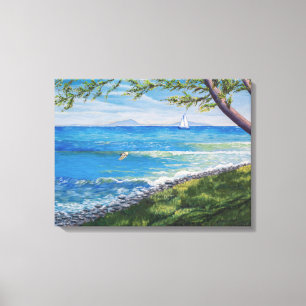 Lienzo Pintura de capa marina de Crescent Head Beach