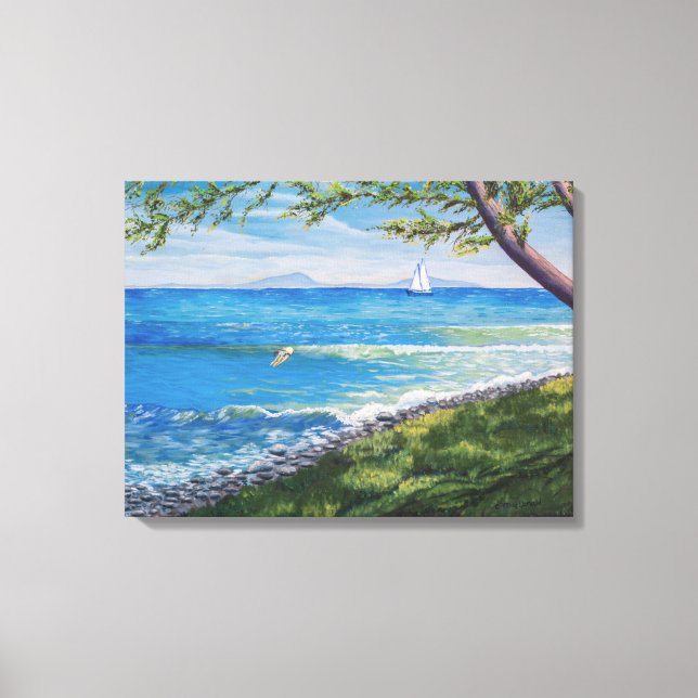 Lienzo Pintura de capa marina de Crescent Head Beach (Anverso)