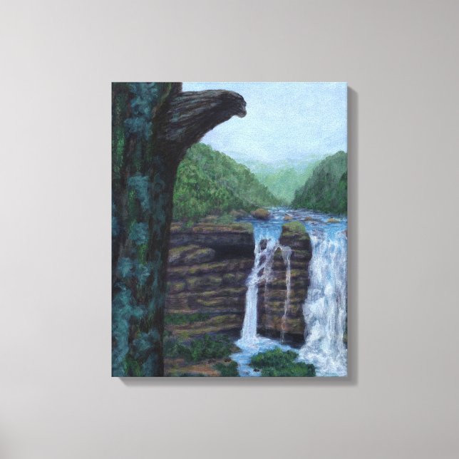 Lienzo Pintura de cascada de Bear Falls (Anverso)