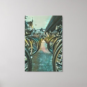 Lienzo Pintura de ciclismo de época