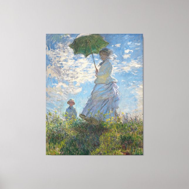 Lienzo Pintura de Claude Monet de Lady con Parasol (Anverso)