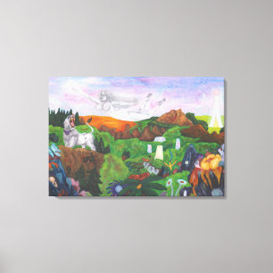 Lienzo Pintura de color de agua Fantasía Paisaje Diosa Am