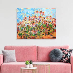 Lienzo Pintura de Coneflowers / Artista Larry Lerew