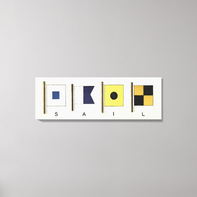 Lienzo Pintura de cuatro banderas con vela escrita debajo (Anverso)