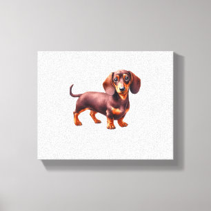 Lienzo Pintura de Dachshund - Paintin acuarela de perro d