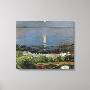 Lienzo Pintura de Edvard Munch, noche de verano junto a l