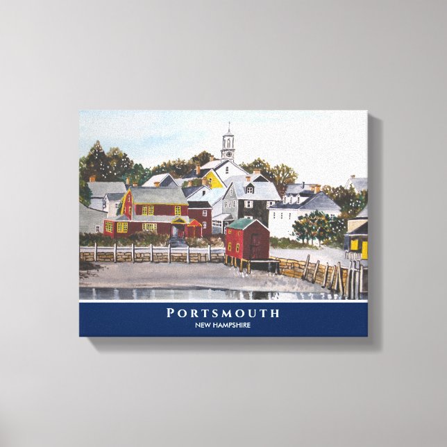 Lienzo Pintura de EE.UU. en Portsmouth Harbour New Hampsh (Anverso)
