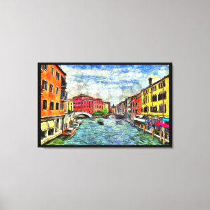 Lienzo Pintura de estilo de imitación del Canal Veneciano