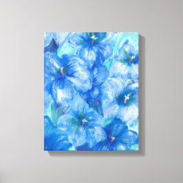 Lienzo Pintura de flor silvestre azul gentiano