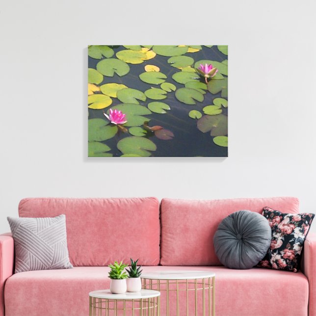 Lienzo Pintura de flores de Lily Water (Insitu (Sala de estar))