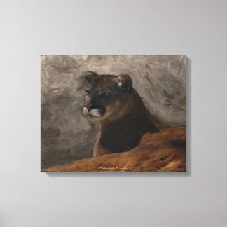 Lienzo Pintura de gato grande de león de la montaña Couga