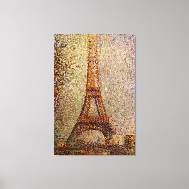 Lienzo Pintura de Georges Seurat: La Torre Eiffel (1889) (Anverso)