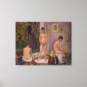Lienzo Pintura de Georges Seurat: Los modelos (1889)