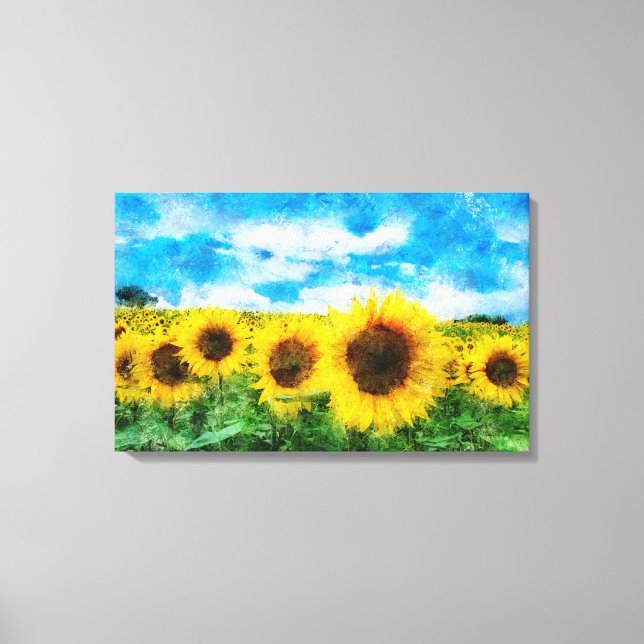 Lienzo Pintura de girasoles (Anverso)