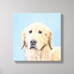 Lienzo Pintura de Golden Retriever - Cute original Dog Ar