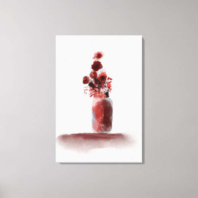 Lienzo Pintura de grano de flores de otoño (Anverso)