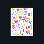 Lienzo Pintura de hembra silvestre acuarela<br><div class="desc">Una moderna pintura acuarela de flores y hojas con ricos colores otoñales esparcidos en un fondo blanco.</div>