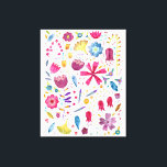 Lienzo Pintura de hembra silvestre acuarela<br><div class="desc">Una moderna pintura acuarela de flores y hojas con ricos colores otoñales esparcidos en un fondo blanco.</div>