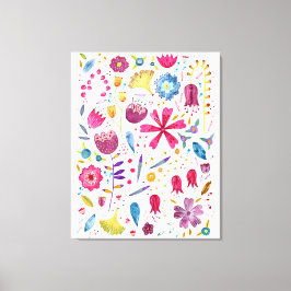 Lienzo Pintura de hembra silvestre acuarela