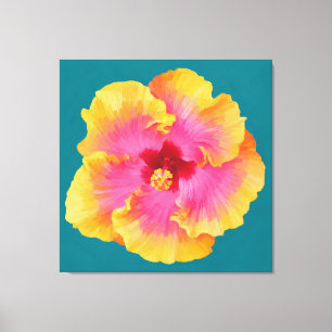 Lienzo pintura de hibisco