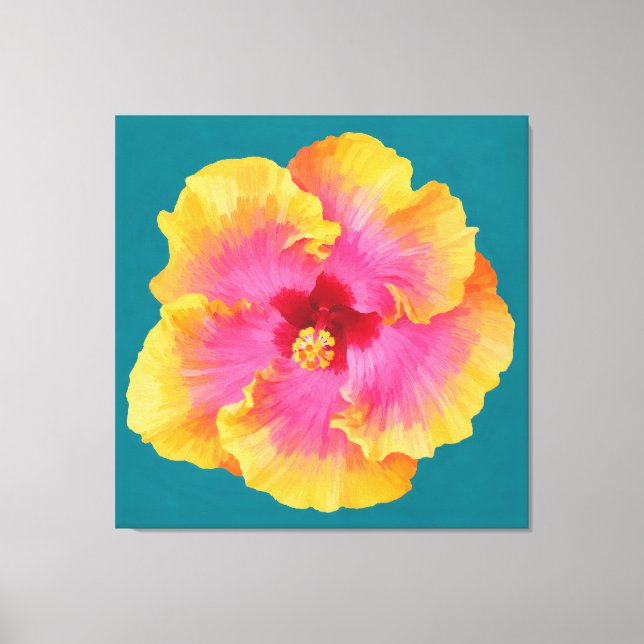 Lienzo pintura de hibisco (Anverso)
