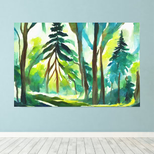Lienzo pintura de interpretación forestal