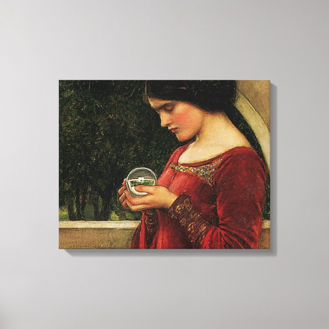 Lienzo Pintura de la casa de agua de Crystal Ball Woman (Anverso)