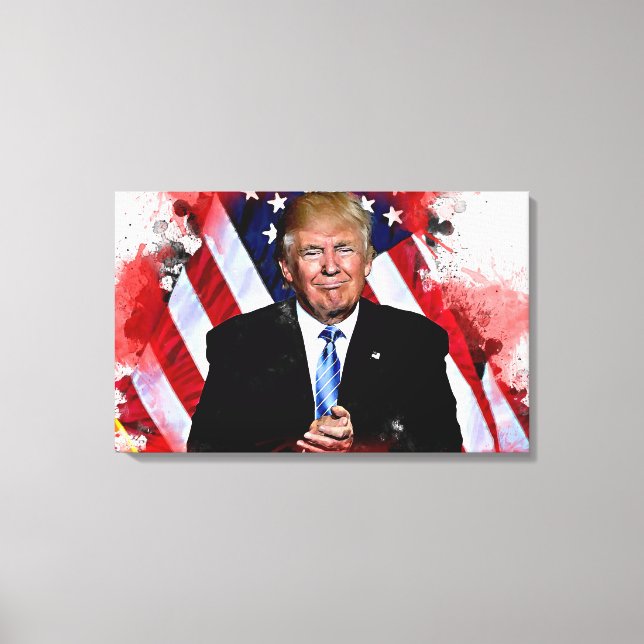 Lienzo Pintura de la celebración de Donald Trump (Anverso)