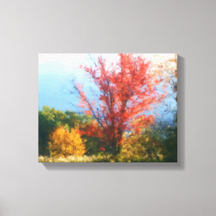 Lienzo Pintura de la naturaleza del follaje de otoño