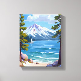 Lienzo Pintura de la playa Sand Harbor Lake Tahoe