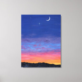 Lienzo pintura de la puesta de sol de día 2 noche