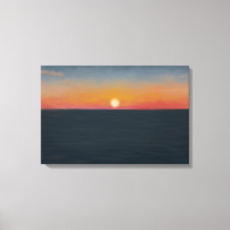 Lienzo Pintura de la puesta de sol en el océano pacífico