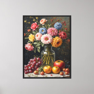 Lienzo Pintura de la vida con flores coloridas
