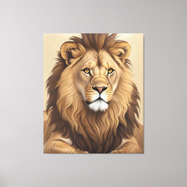 Lienzo Pintura de león de época (Anverso)