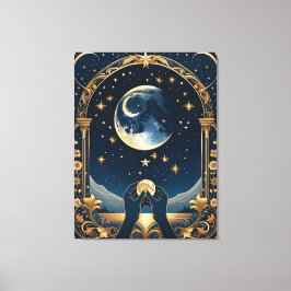 Lienzo pintura de manos de tarot de fantasía