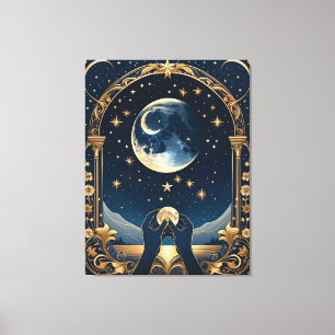Lienzo pintura de manos de tarot de fantasía