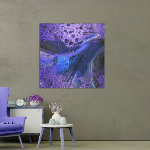 Lienzo Pintura de mármol de purpurina abstracta glamour t