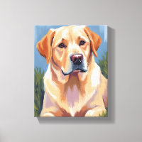Pintura de mascota de perro labrador amarillo
