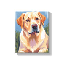 Pintura de mascota de perro labrador amarillo